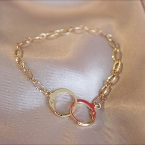 Dainty gold handcuff bracelet